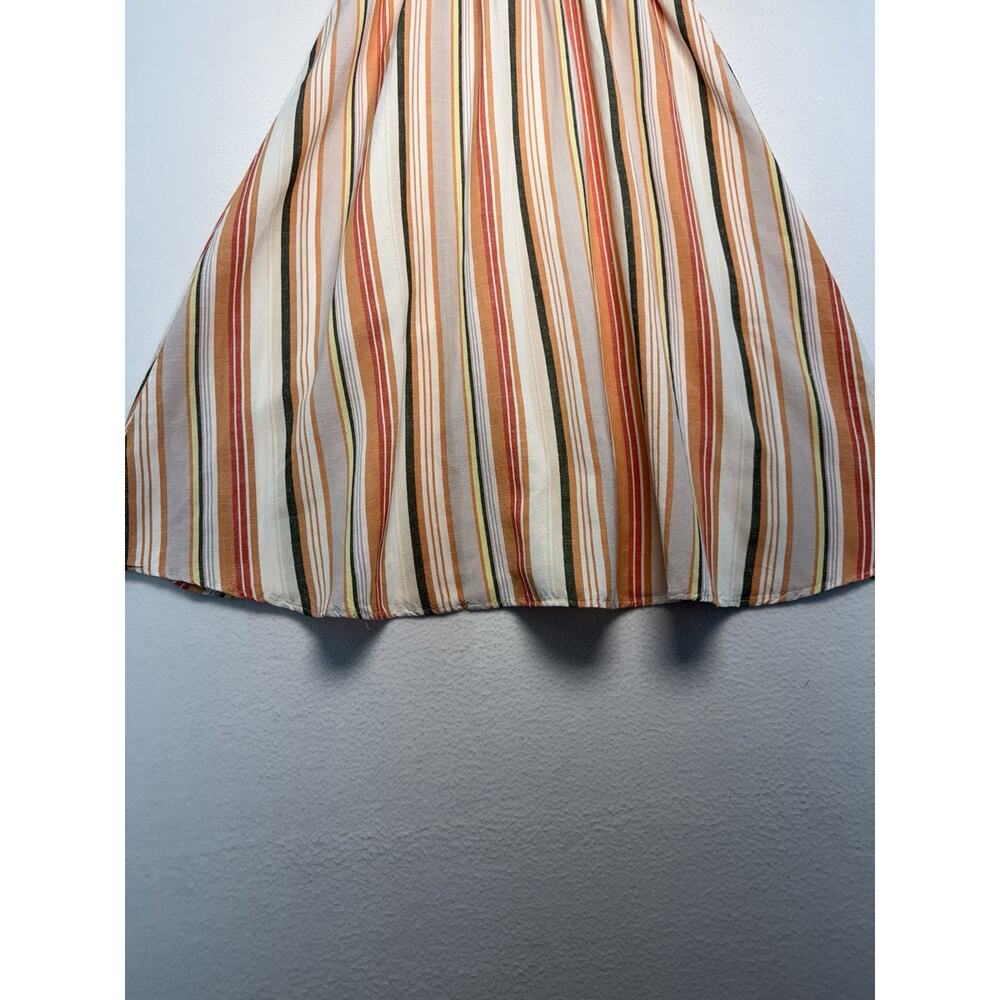 Linen Blend Striped Button-Front Belted Midi/Maxi Skirt Womens M Beach Summer - Picture 6 of 11